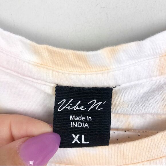 VIBE N’ | Tie Dye Tie Front Tank Top Orange White Pink Blue Women’s Size X-Large - Picture 5 of 8